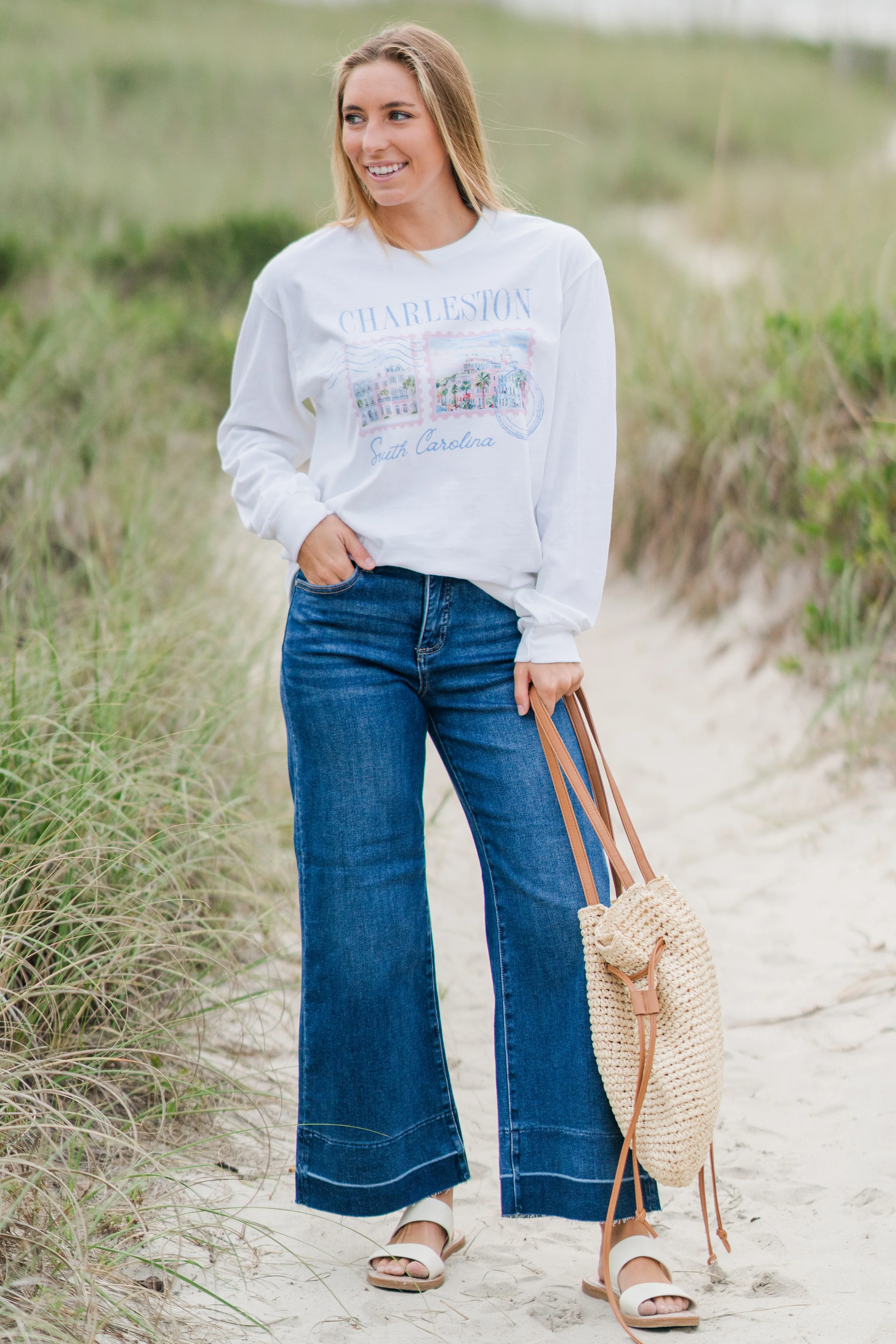 Charleston Stamp Oversized Long Sleeve Graphic Tee - Image 3