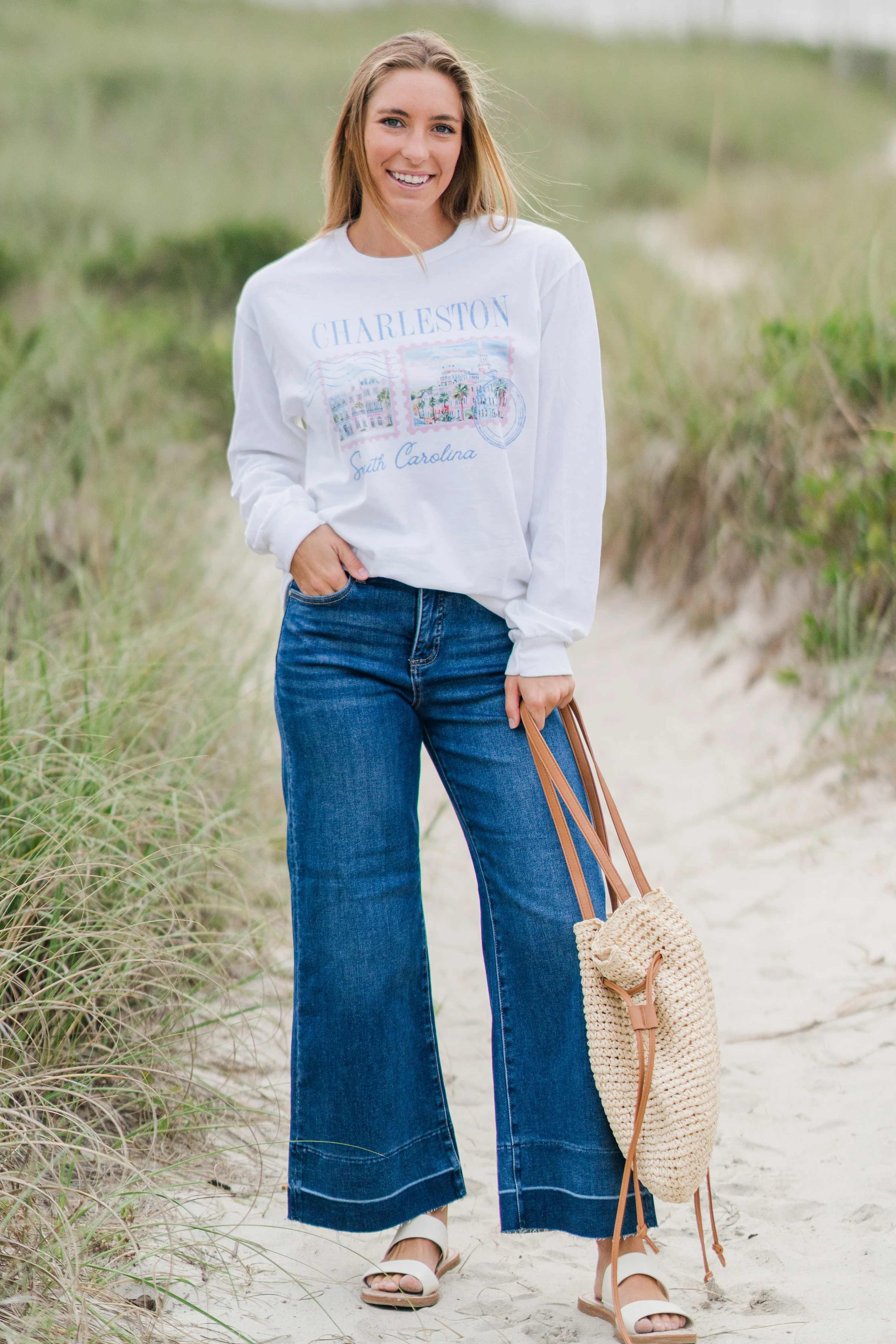 Charleston Stamp Oversized Long Sleeve Graphic Tee - Image 4