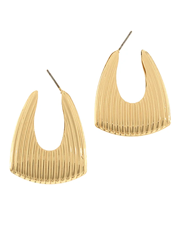 Chunky U Ribbed Earrings - Image 3