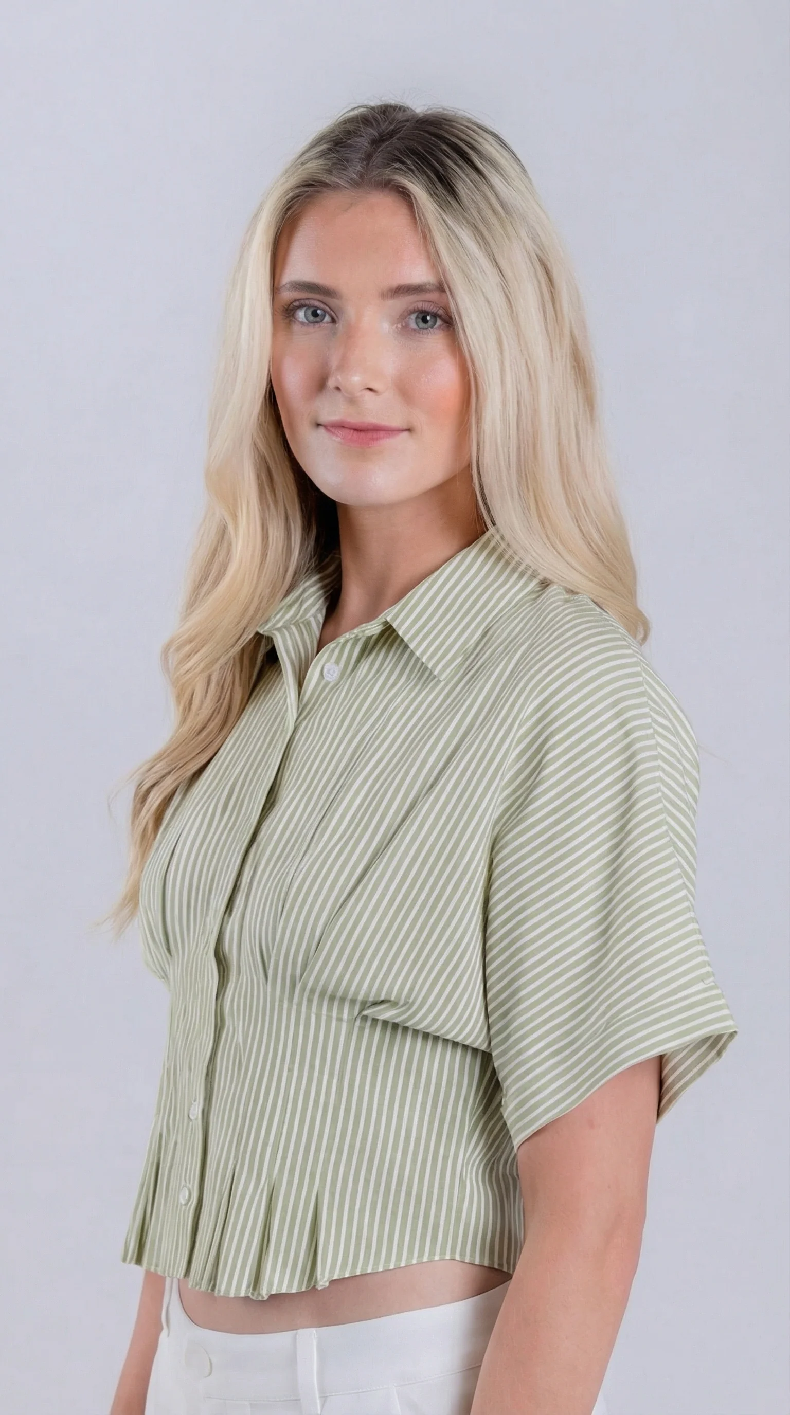 Cinched Waist Button Down Short Sleeve Top - Image 6