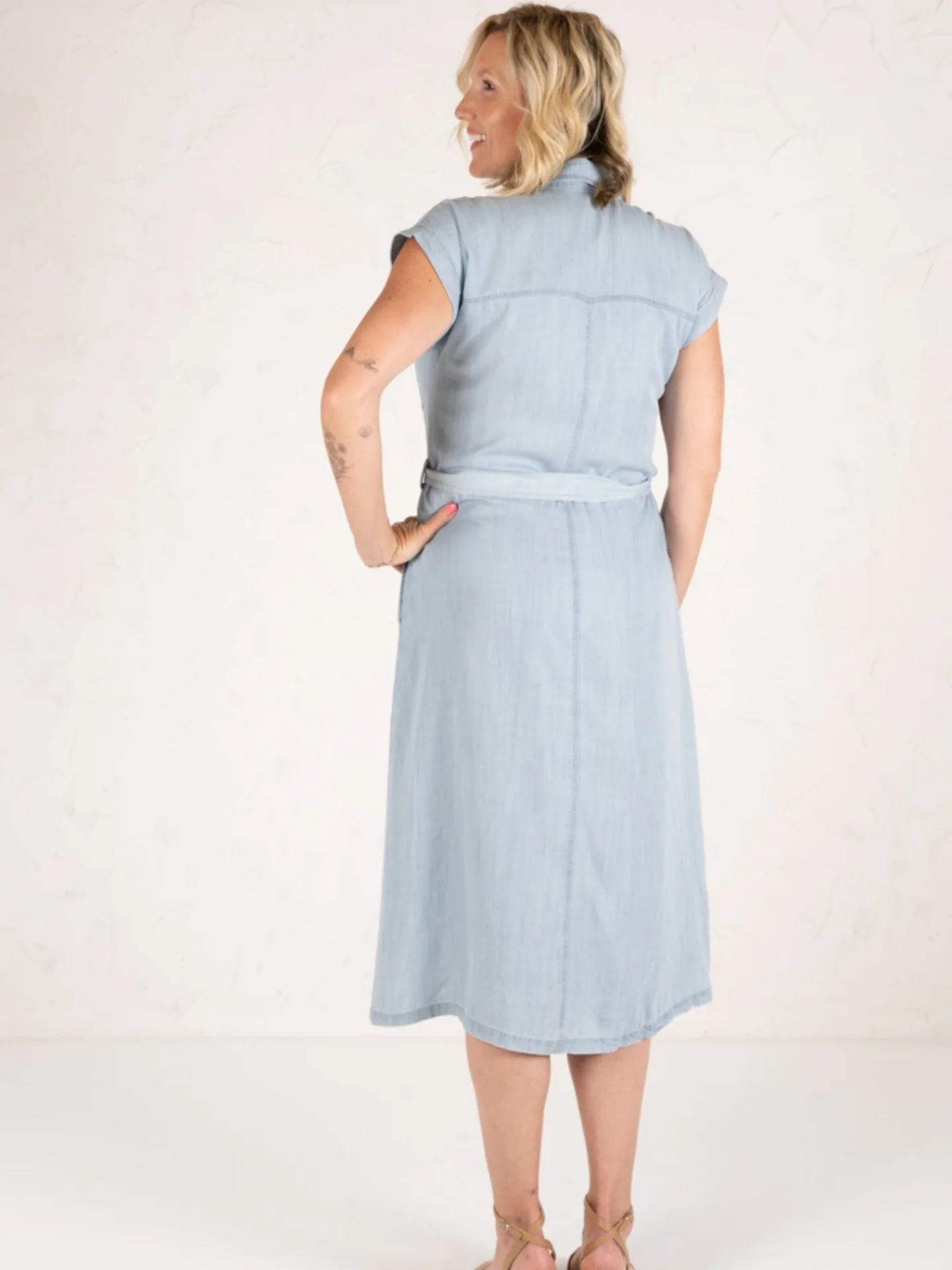 Denim Midi Shirtdress - Image 3
