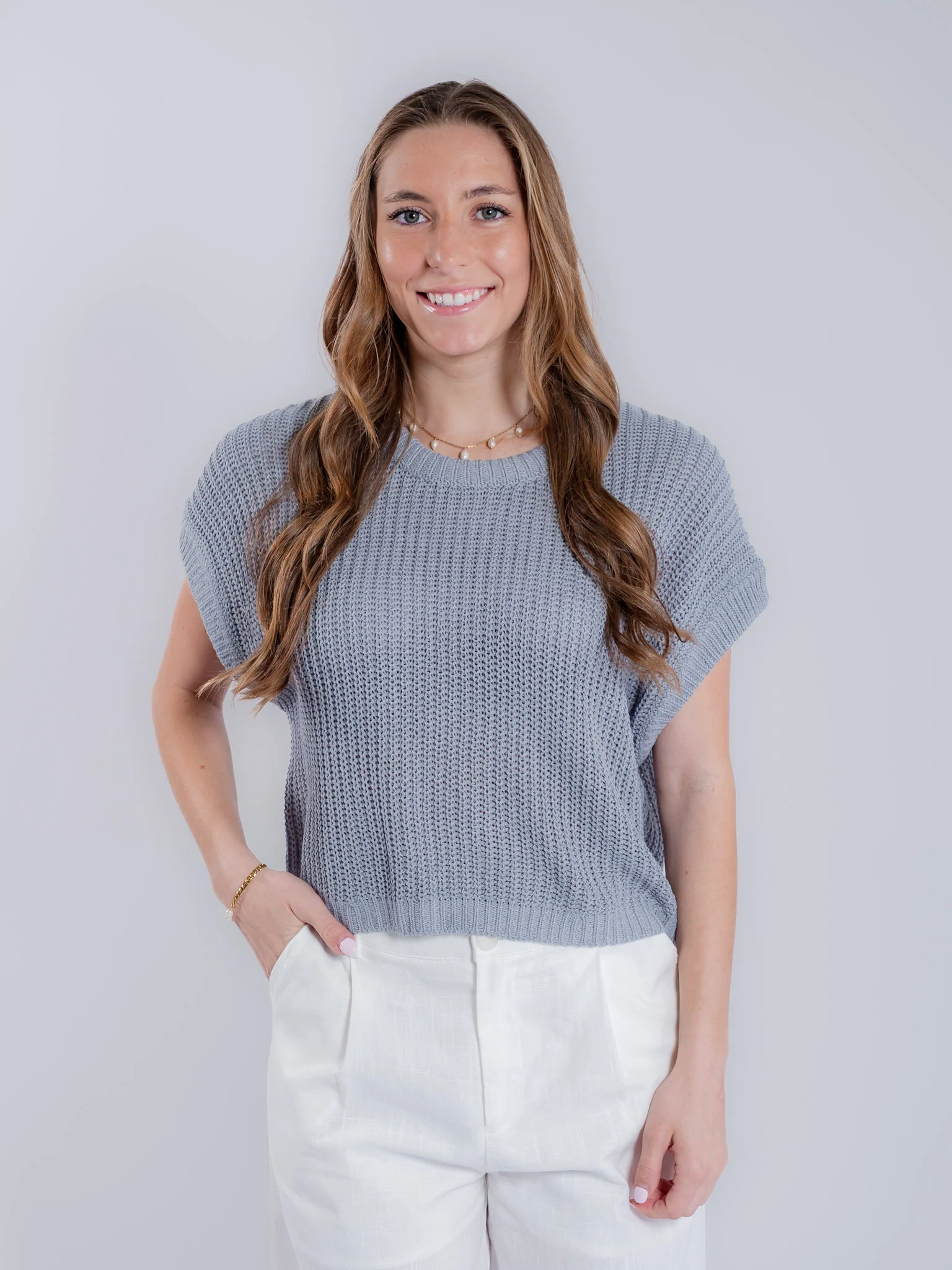 Dolman Sleeve Knitted Crewneck Top - Image 11