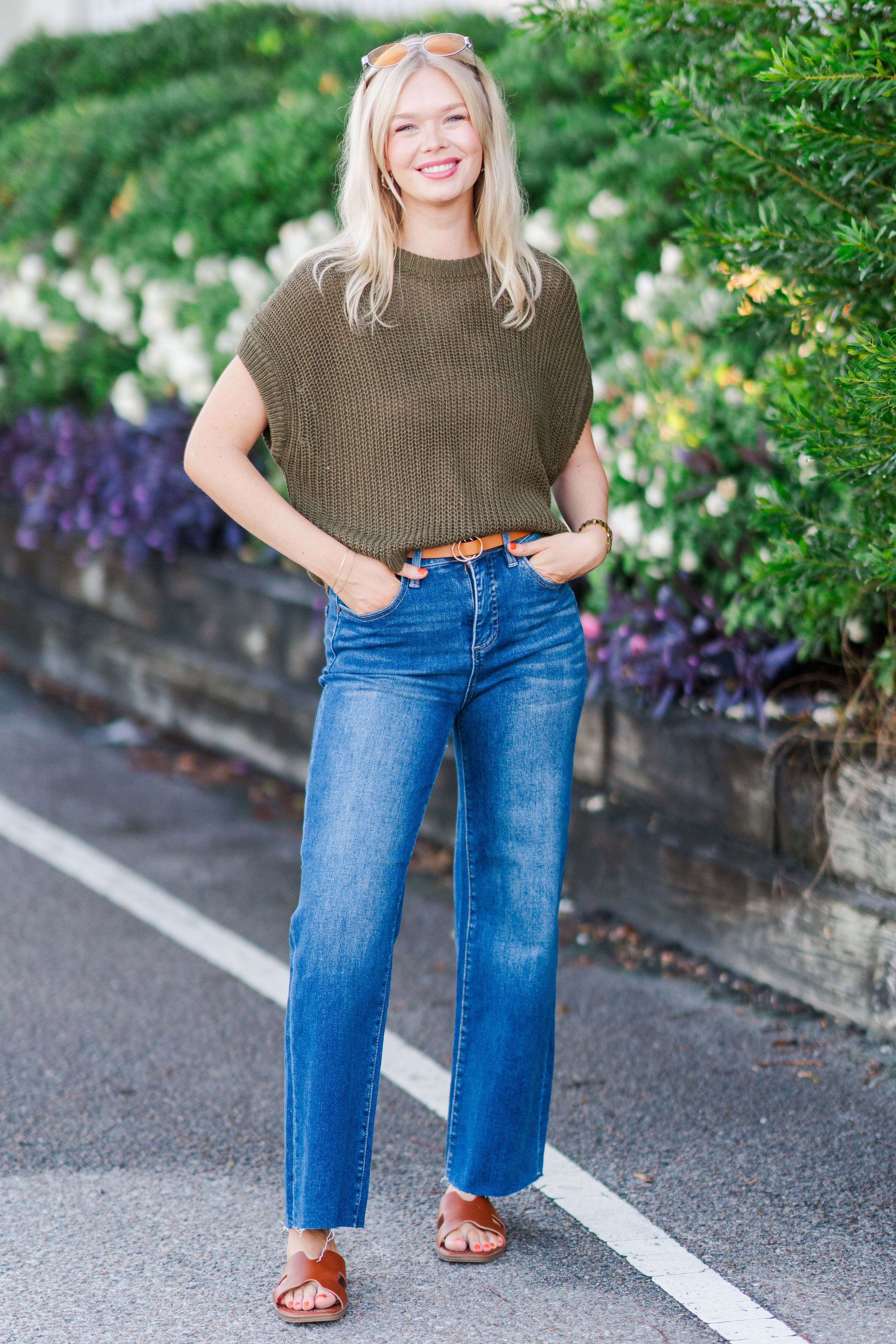 Dolman Sleeve Knitted Crewneck Top - Image 4