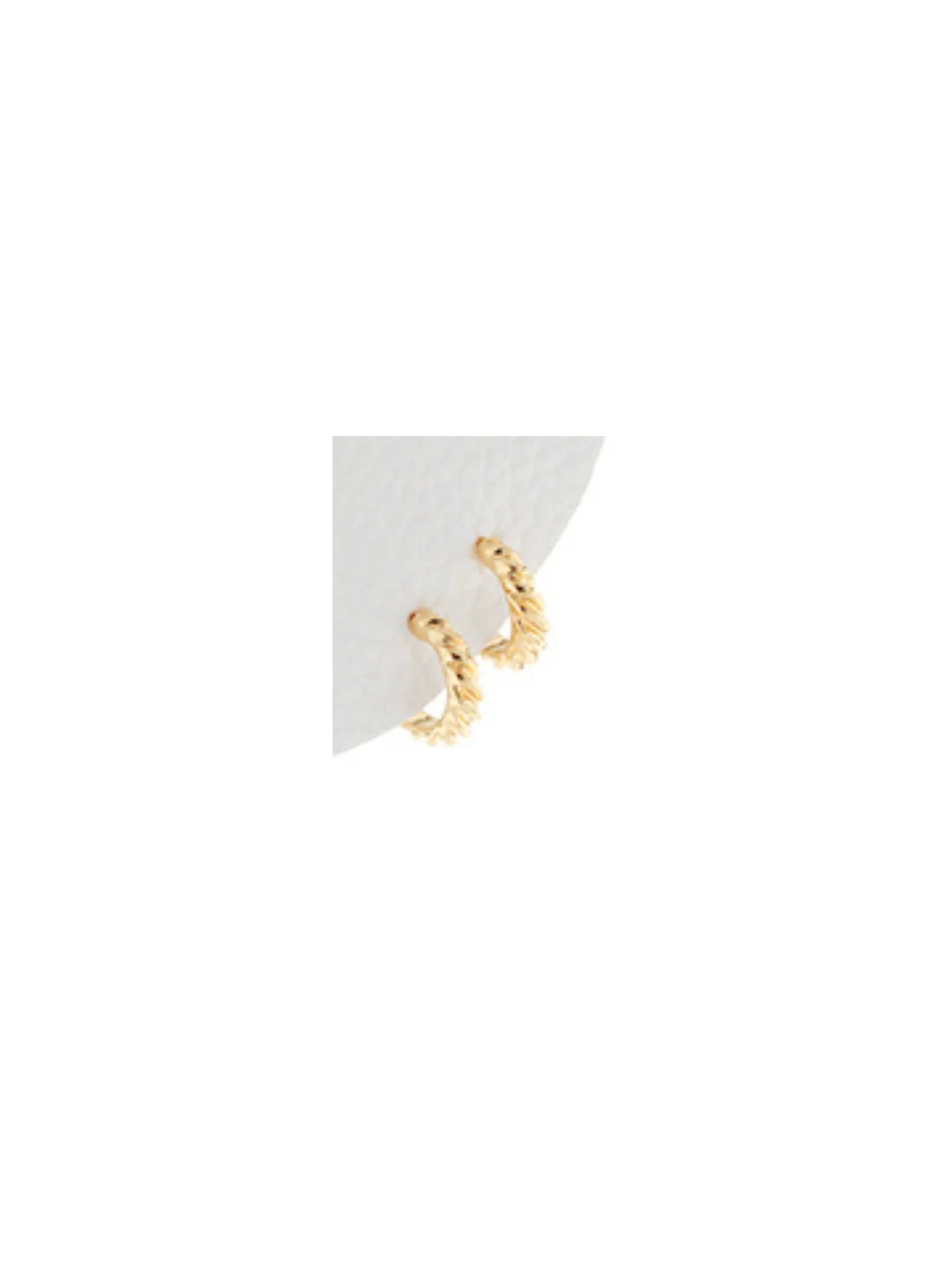 Gold Textured Hoop Earrings - Image 5