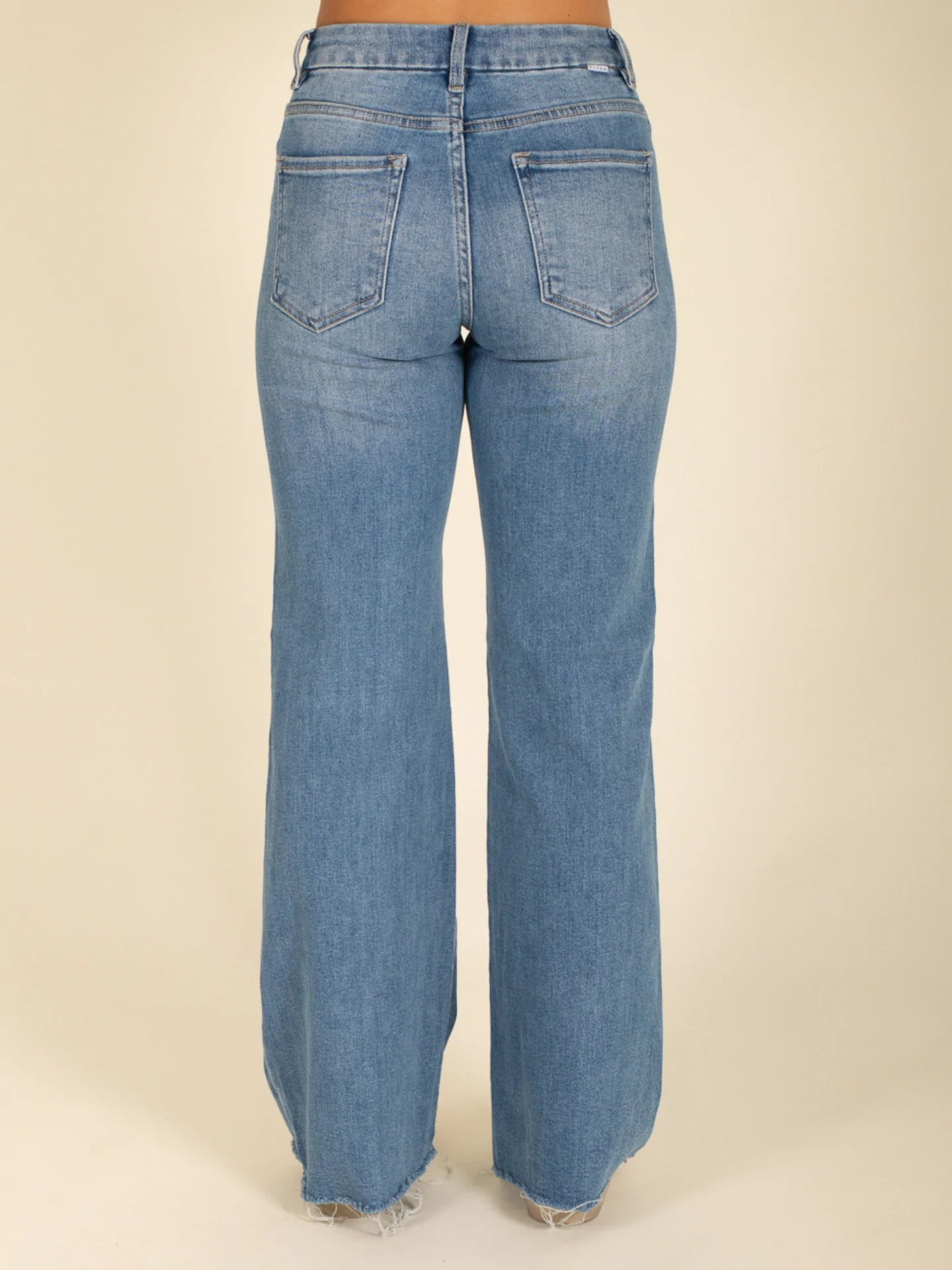 High Rise Blue Wide Leg Jeans - Image 3