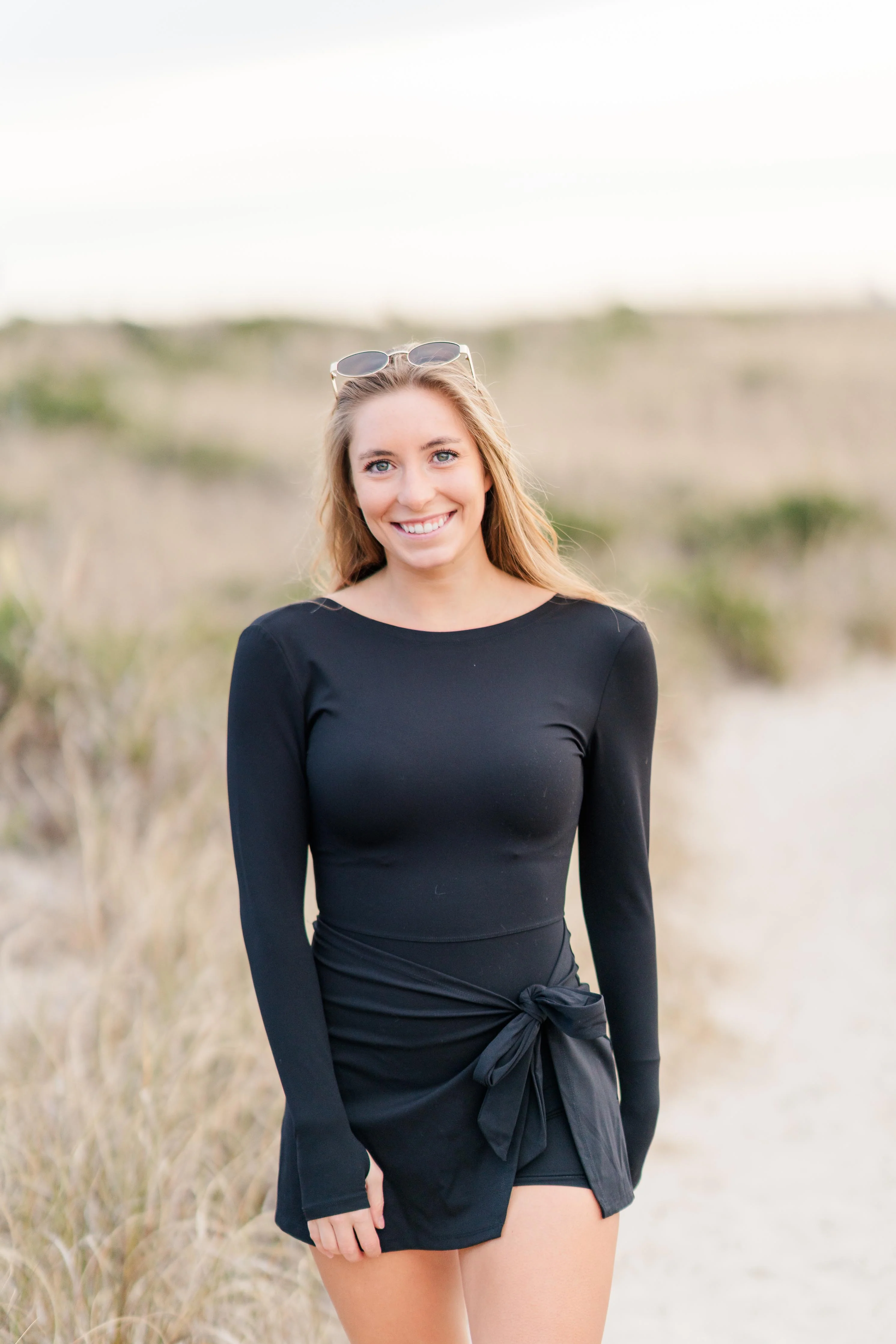 Long Sleeve Wrap Tie Front Athletic Dress - Image 7