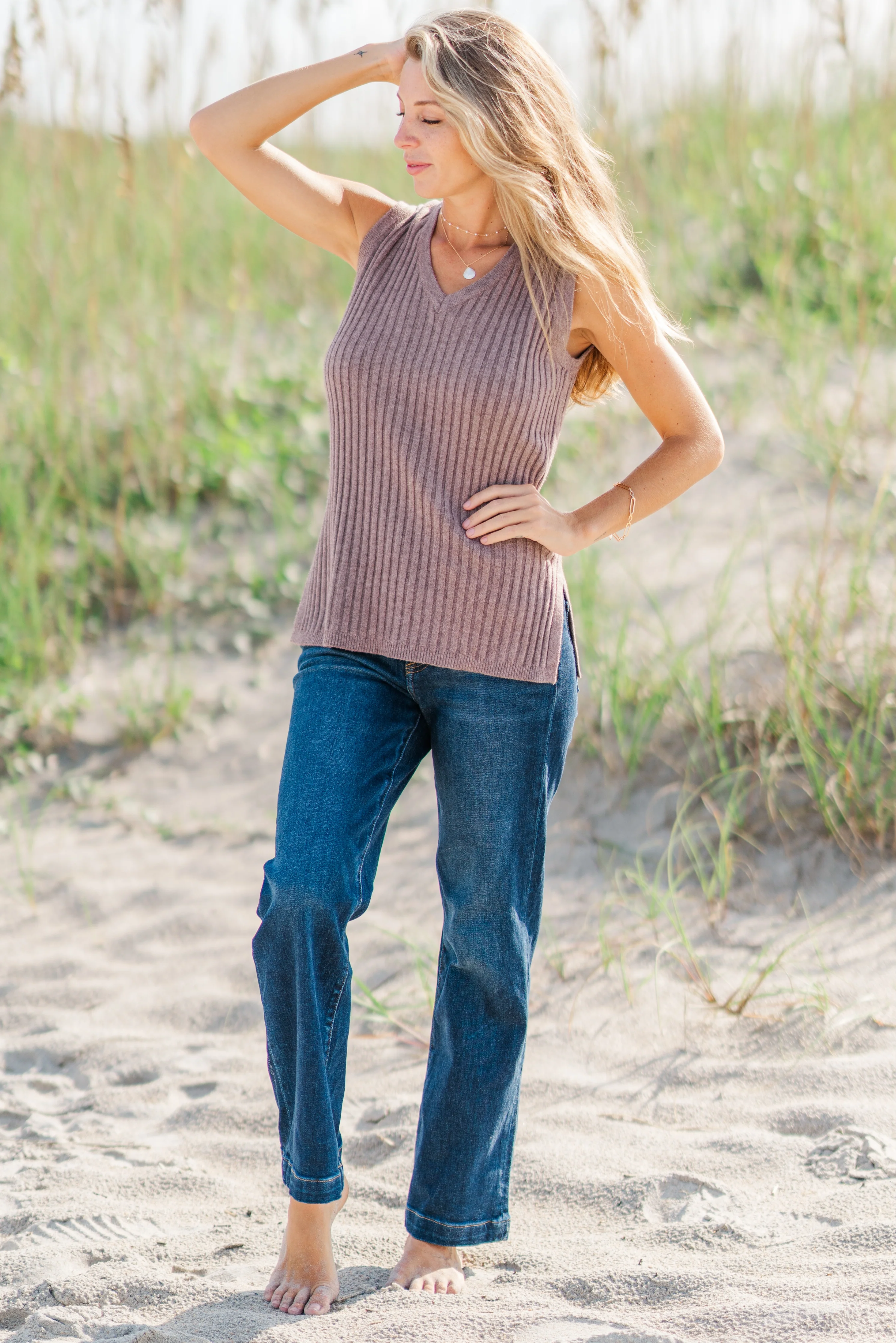 Solid Knit Sweater Vest - Image 3