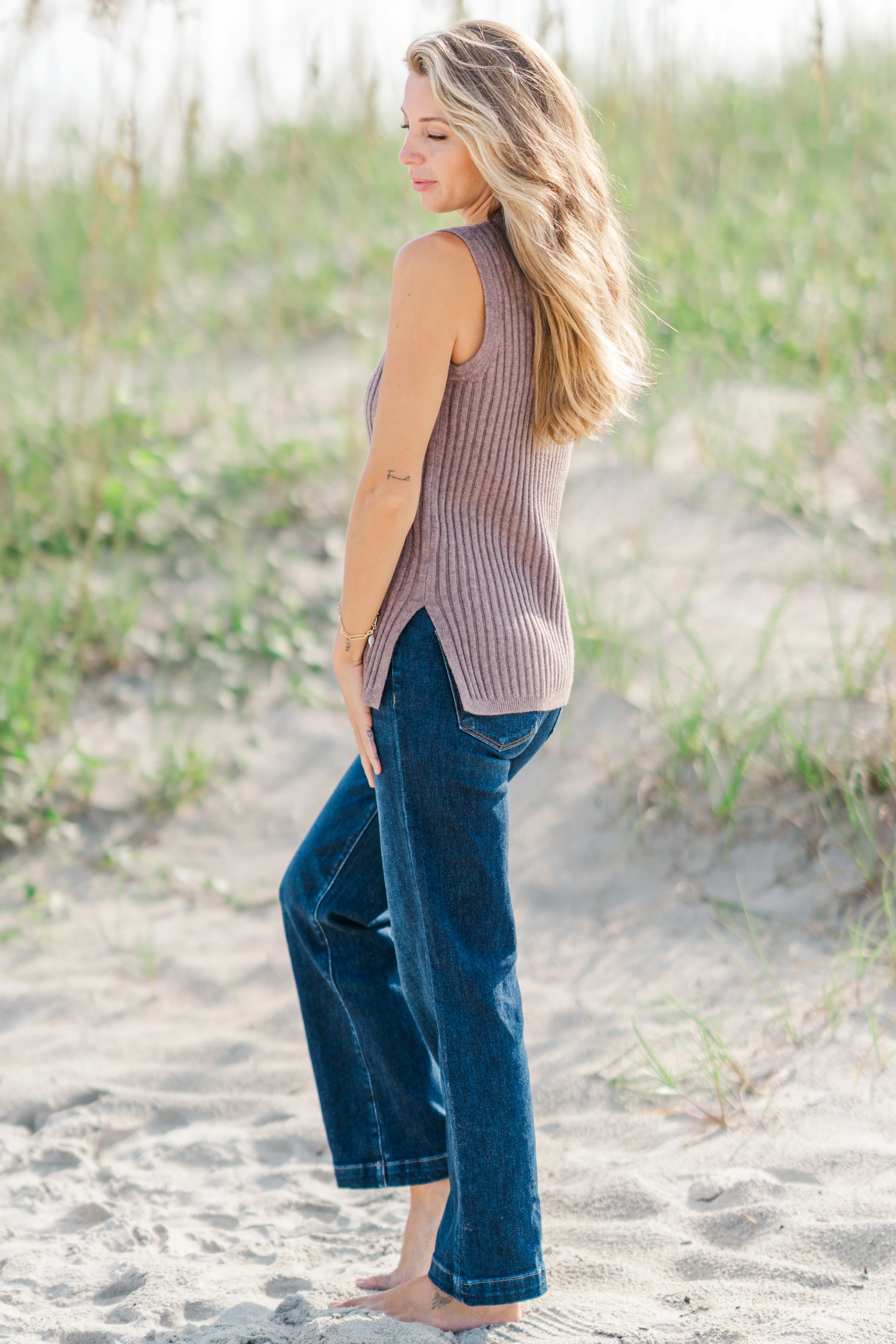 Solid Knit Sweater Vest - Image 4