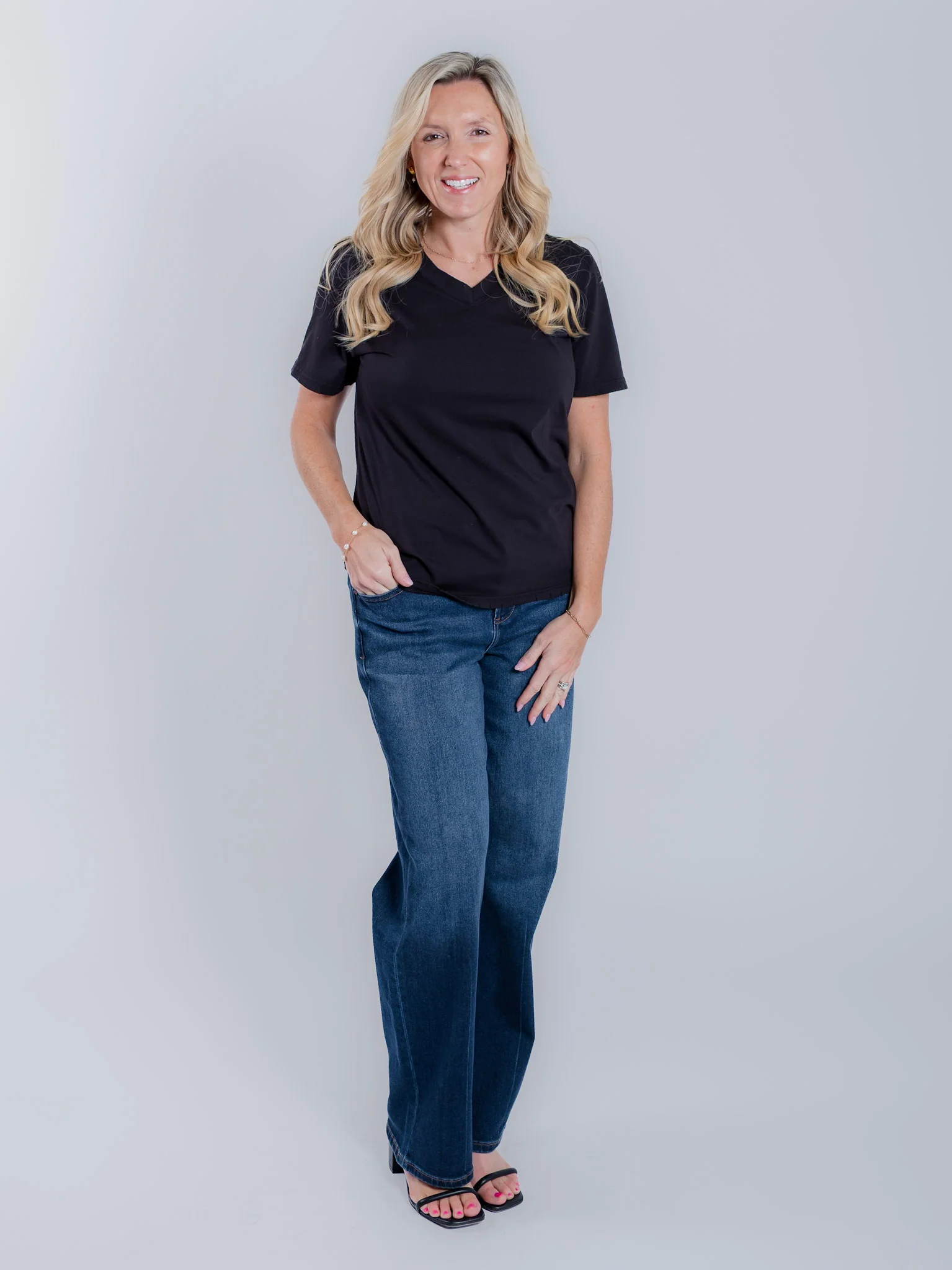 V-Neck Distressed Basic Tee - Image 5